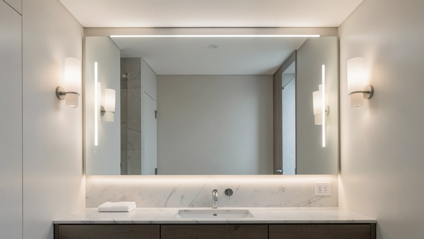 oświetlenie łazienkowe nad lustrem aranżacje