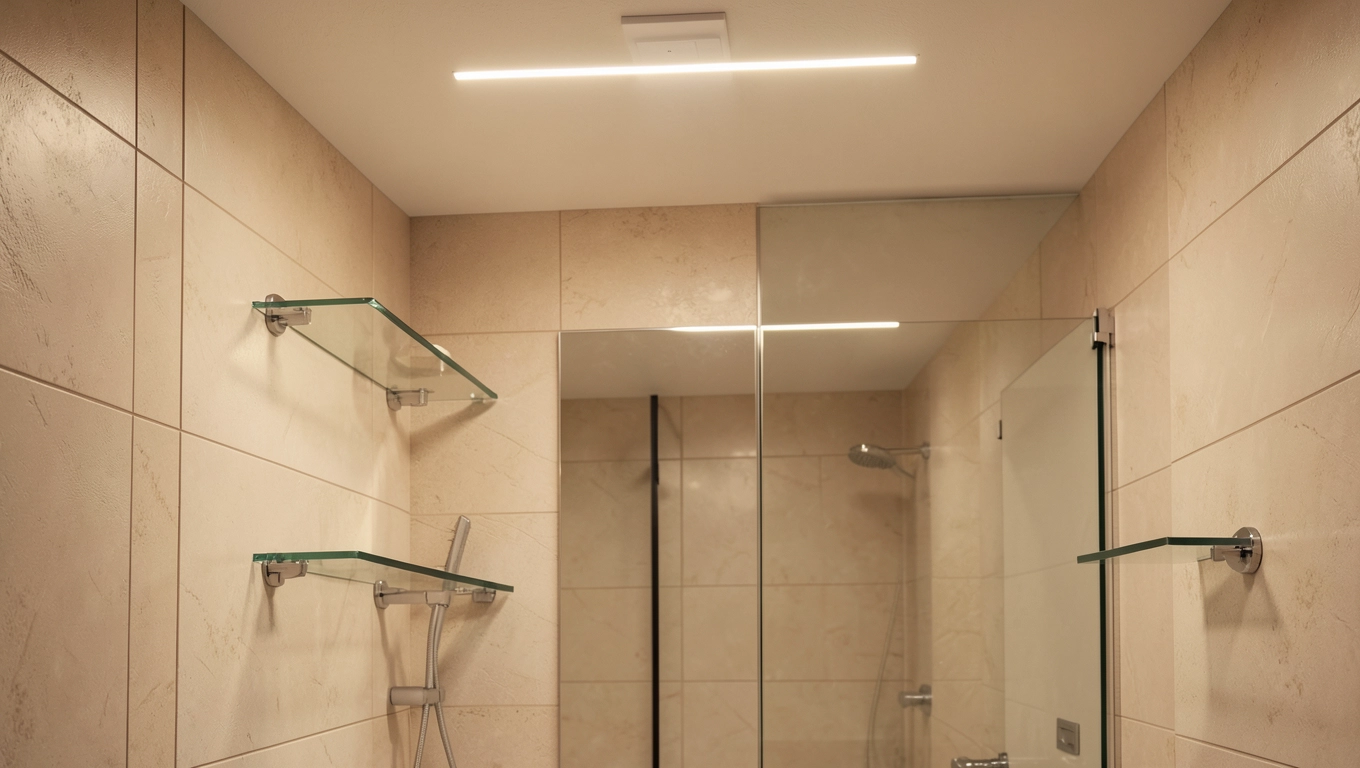 oświetlenie łazienkowe sufitowe aranżacje