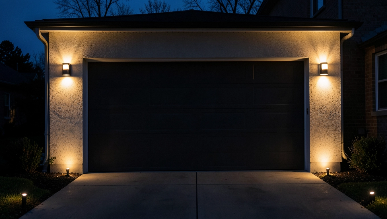 oświetlenie przed garażem