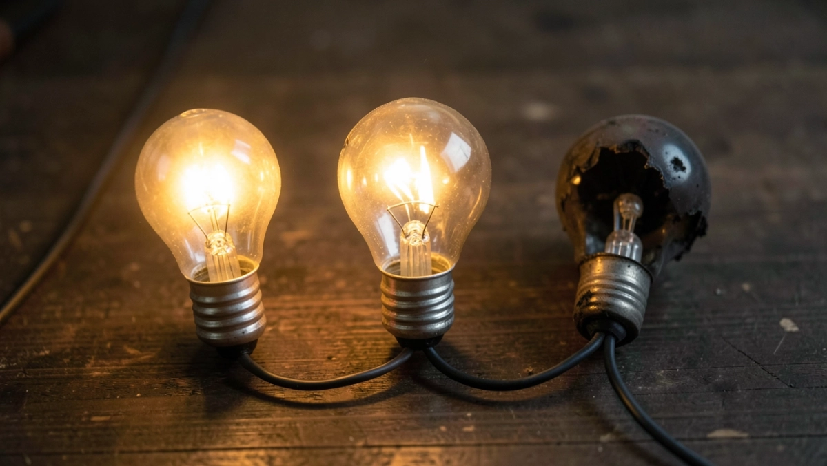 połączenie równoległe żarówek