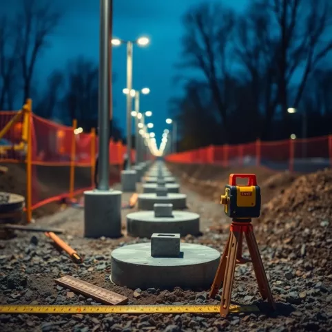 Montaż fundamentów pod słupy oświetleniowe Cena