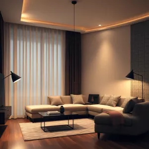 Nowoczesne oświetlenie w salonie