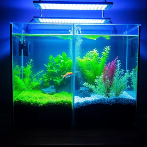 Oświetlenie LED w akwarium a glony