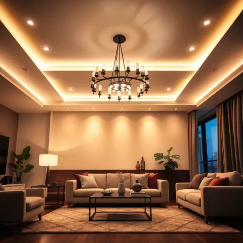 Oświetlenie sufitowe salon inspiracje