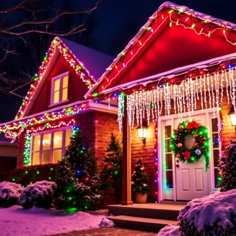 Oświetlenie świąteczne na dom