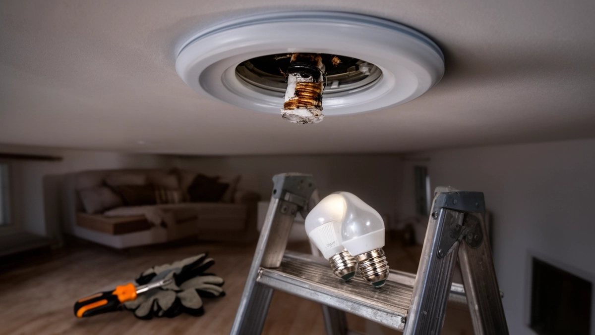 wymiana żarówki plafon